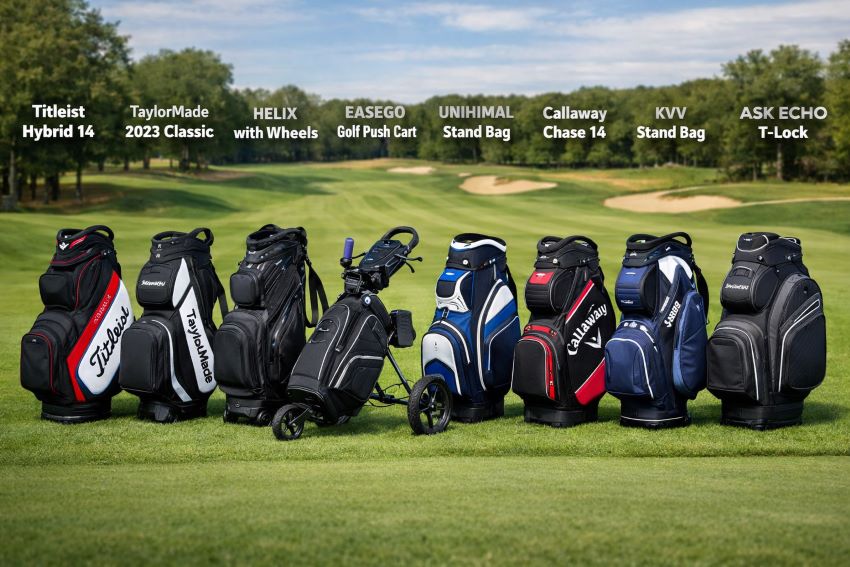Comparison of best affordable golf stand and cart bags 2026, lightweight and durable options for men and women