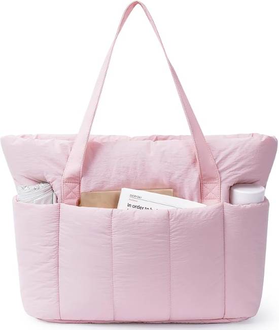 Narwey Puffer Tote Bag for Women Work with Laptop Compartment