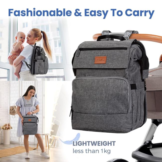 PILLANI waterproof diaper backpack with changing pad large baby travel bag for newborn essentials and registry gifts