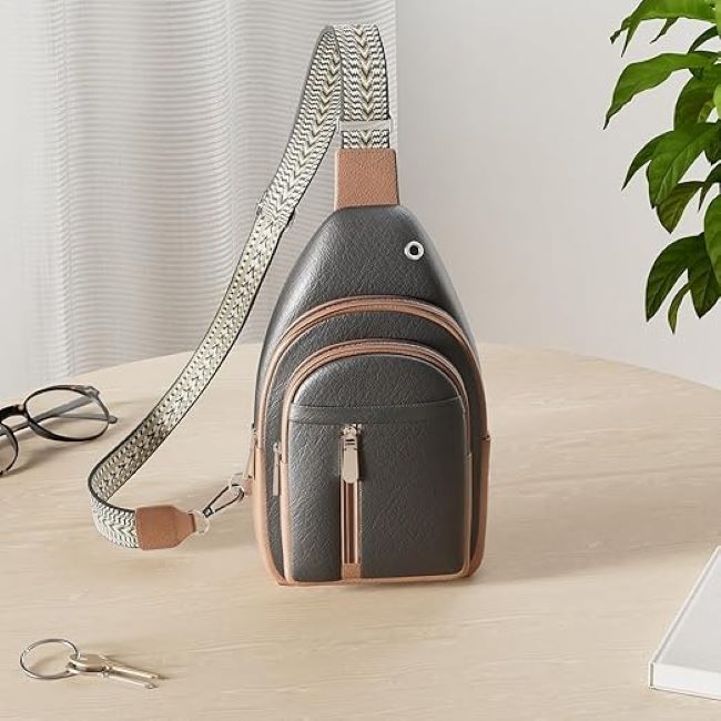 BOSTANTEN trendy leather crossbody sling bag, adjustable strap, perfect for travel and casual use