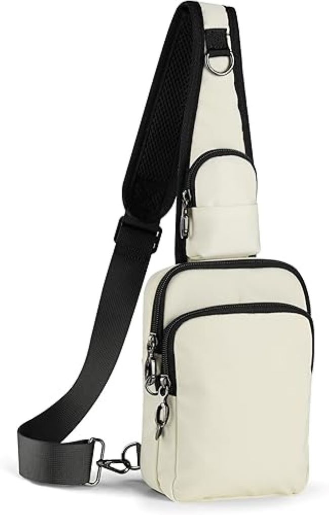 VADOO water-resistant crossbody sling bag with zipper lock and RFID blocking for men and women