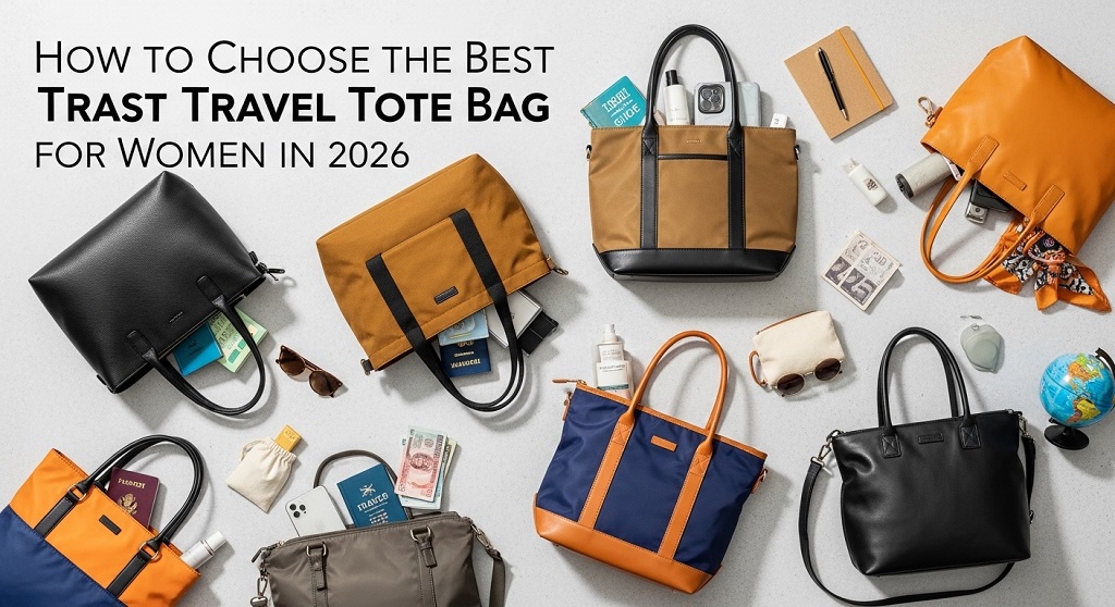 How do material and durability impact the choice of a travel tote bag for women
