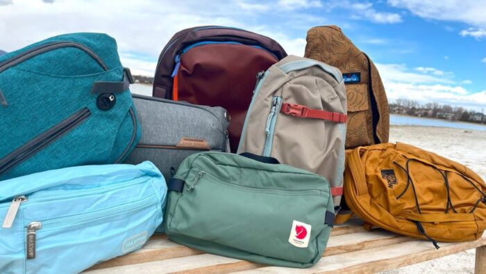 Compact sling bag with multiple pockets for travel essentials and convenience