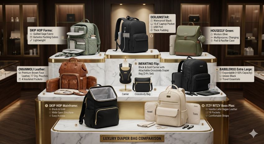 Affordable diaper bag backpacks in Florida with spacious compartments for easy baby travel and organization