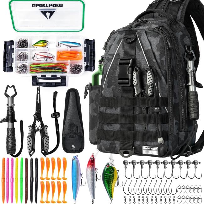 Ghosthorn waterproof fishing backpack sling bag with tackle storage compartments, durable outdoor design, and hands-free comfort for anglers