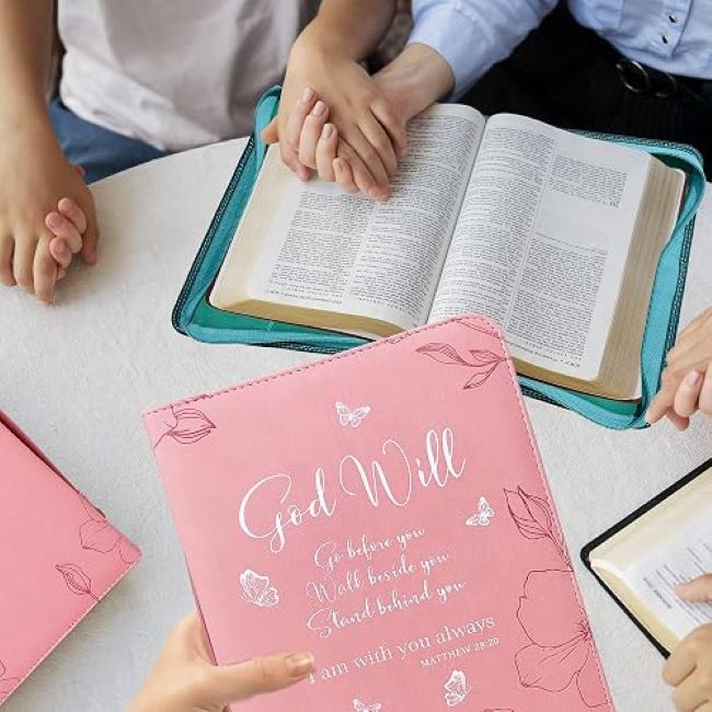 Floral DEHITE Bible carrying case for church, Bible study, and everyday use