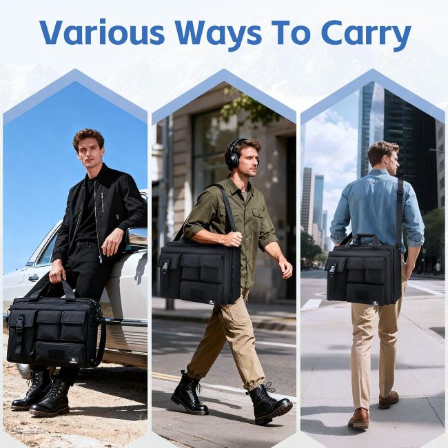GES tactical messenger briefcase carrying a laptop and office essentials for daily use