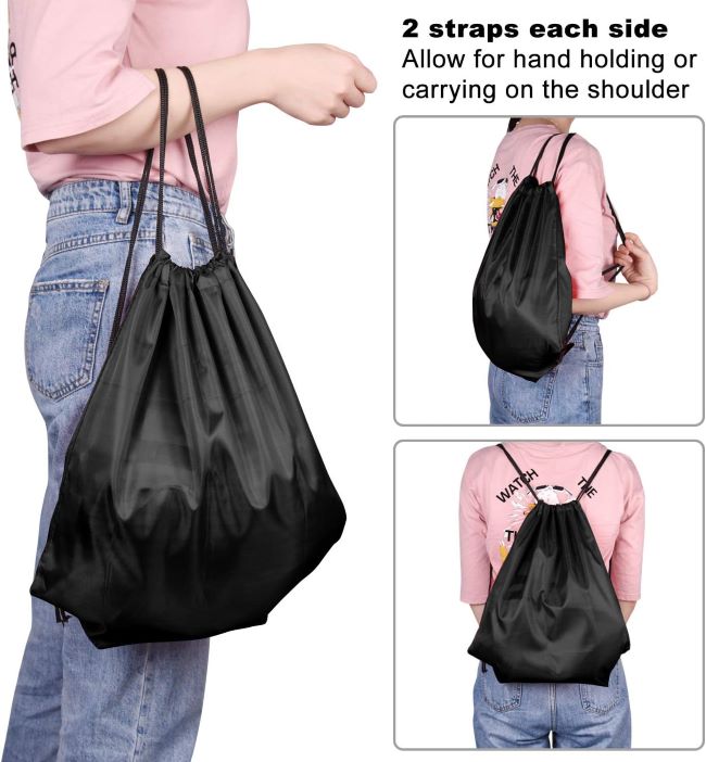 Lightweight KUUQA drawstring storage bags for sports, camping, travel, and everyday use