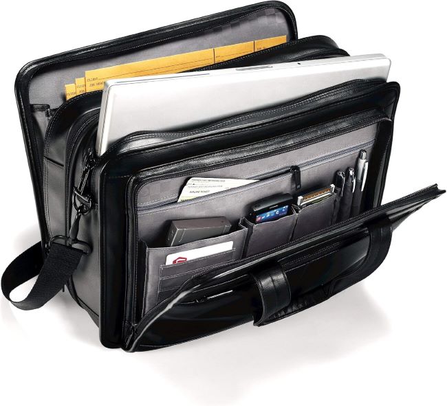 Samsonite expandable leather briefcase for professionals in Illinois