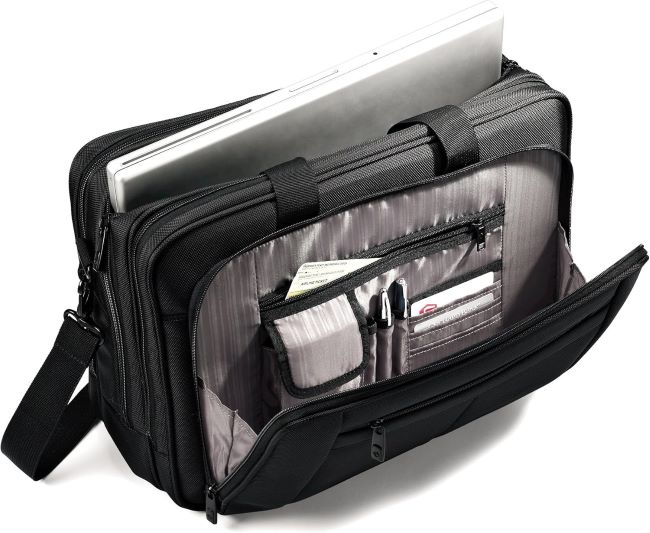 Samsonite Triple Gusset business briefcase carrying a laptop and work essentials