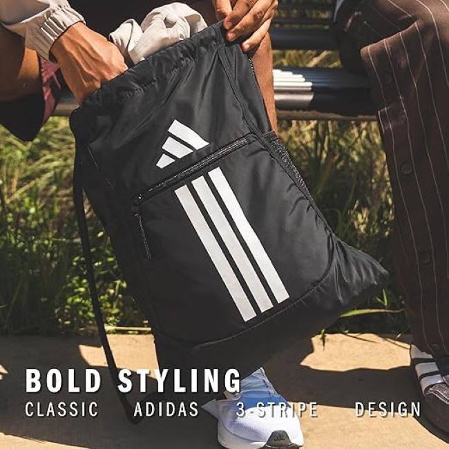 adidas Alliance drawstring backpack for gym, school, travel, and everyday essentials