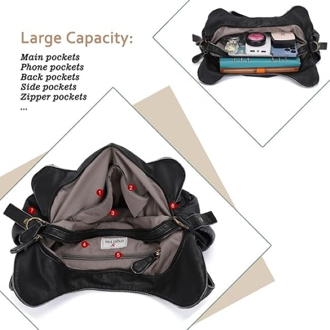 Angelkiss Hobo Handbag styled for work, shopping, travel, and everyday outings