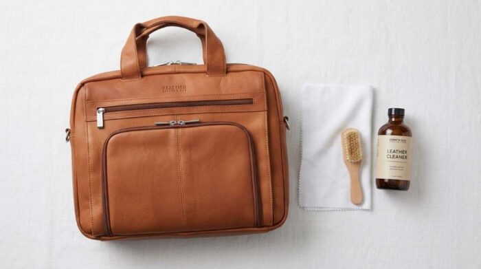 Conditioning leather on a Kenneth Cole Reaction laptop bag