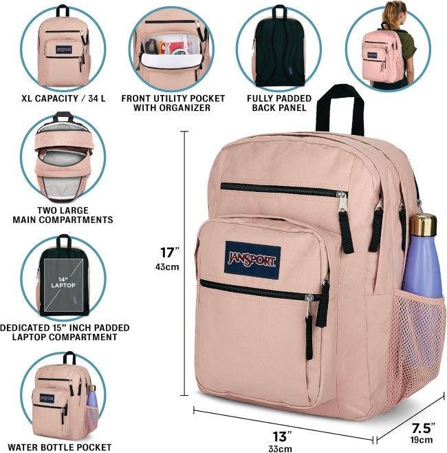 Affordable JanSport backpack for laptops, books, school, work, and commuting
