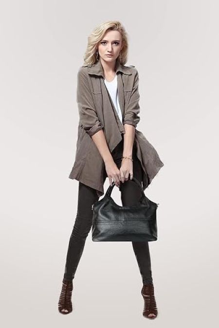 KOGTLA women's vegan leather handbag with detachable shoulder strap for versatile carrying