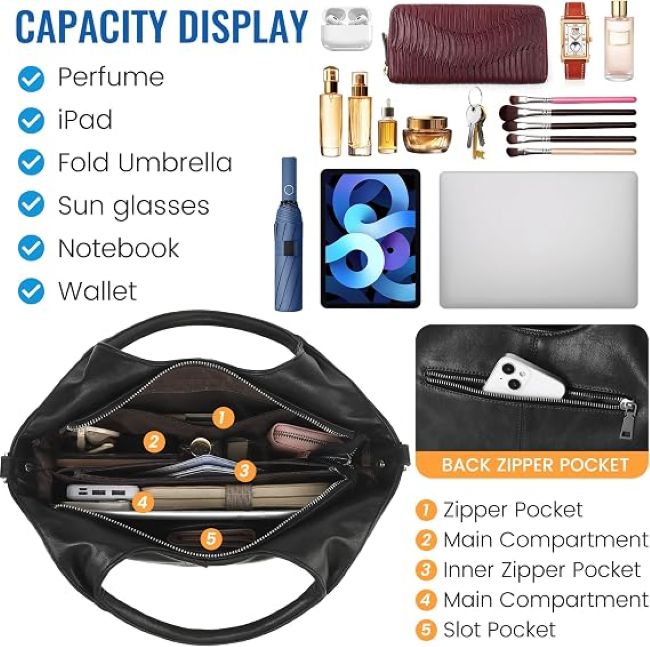 KOGTLA vegan leather tote bag styled for work, shopping, travel, and everyday use