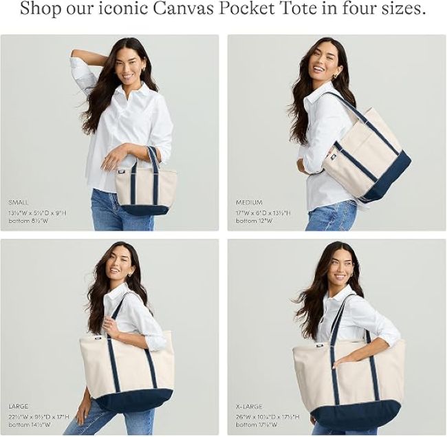 Premium Lands' End canvas tote for shopping, work, travel, and everyday essentials