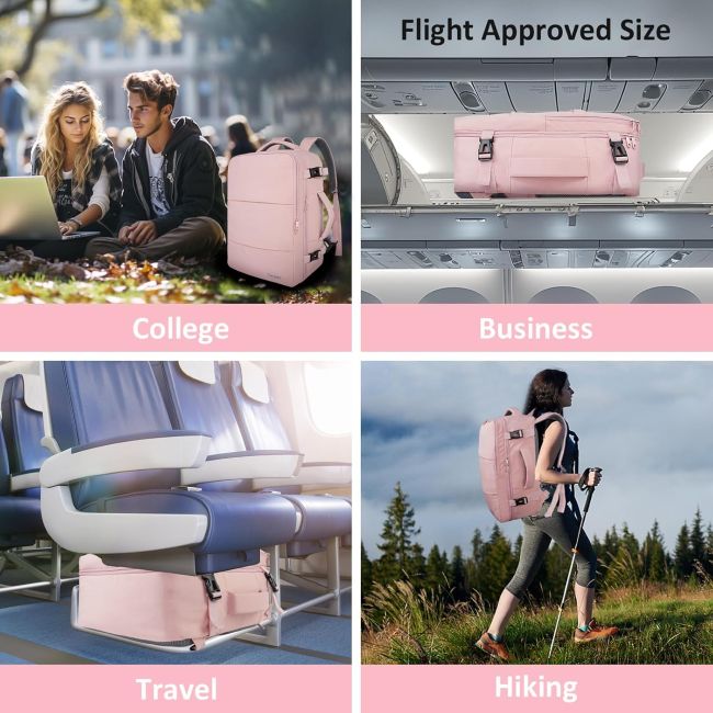 Taygeer women's travel backpack with organized compartments for laptop, clothes, and essentials