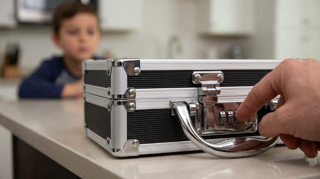 Vaultz locking medicine case with combination lock