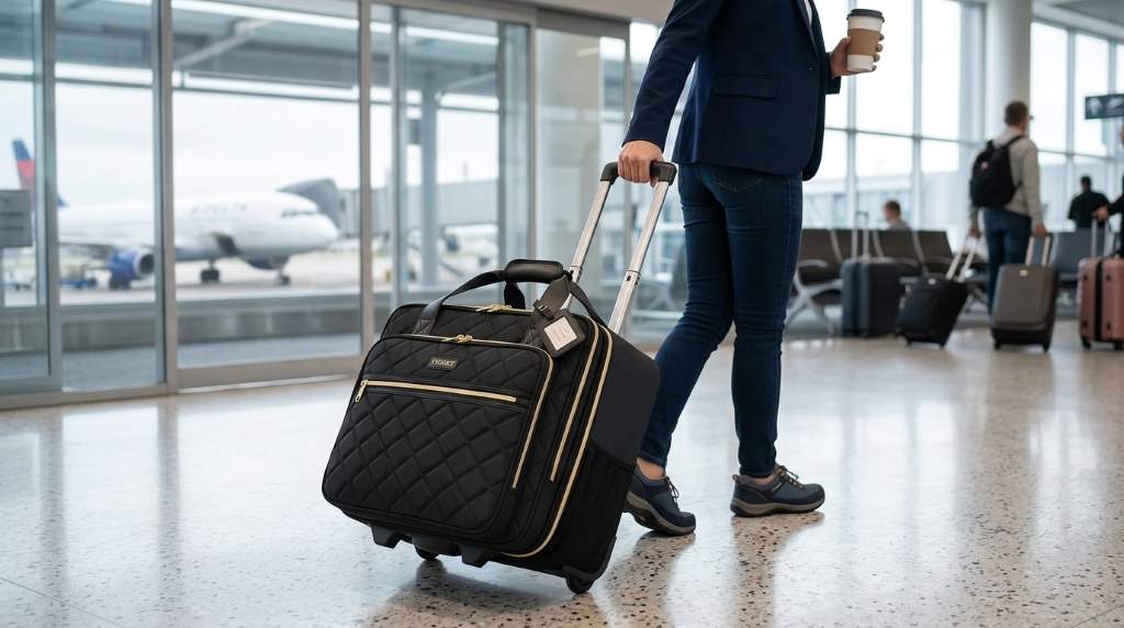 Ytonet rolling laptop bag for women beside airport luggage