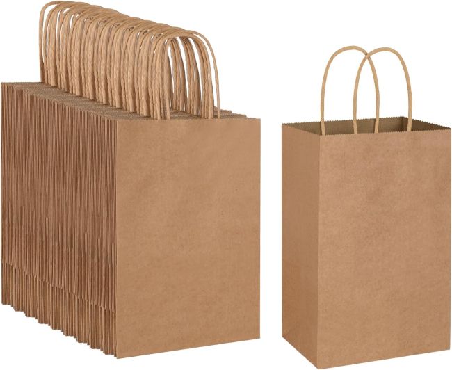 Oikss Kraft Bags With Handles for gifts and shopping